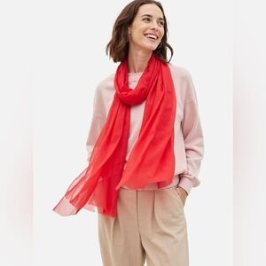 Featherlight Red Cashmere Scarf